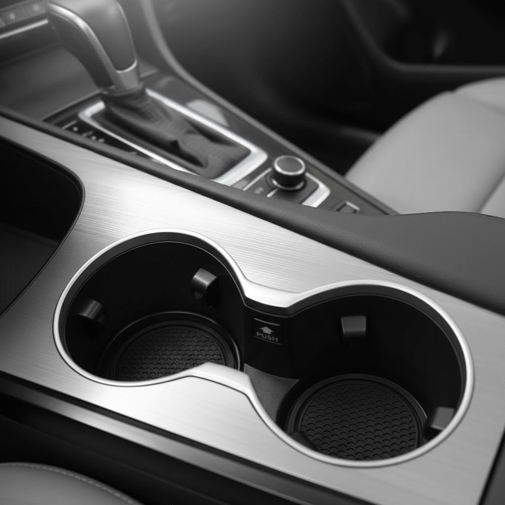 Elevate Automotive black silicone anti-slip cup holder mats with textured grip, set of 4.