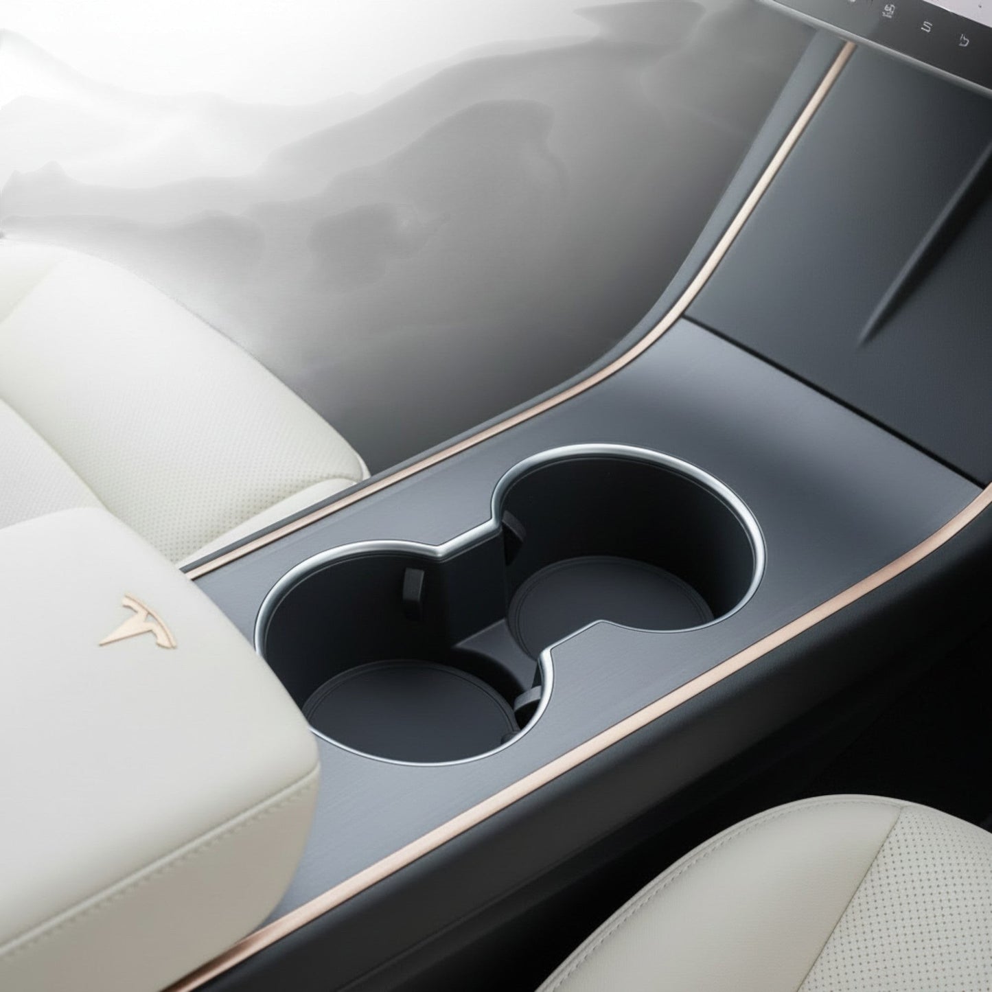 Elevate Automotive black silicone anti-slip cup holder mats for car interiors, set of 4.