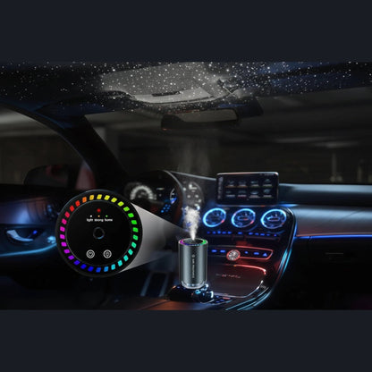Elevate Automotive USB-powered car aromatherapy diffuser with LED star projection and adjustable ambiance.