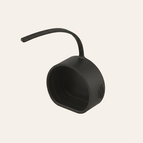 Elevate Automotive black rubber EV charging port dust cap, protects against debris and moisture.