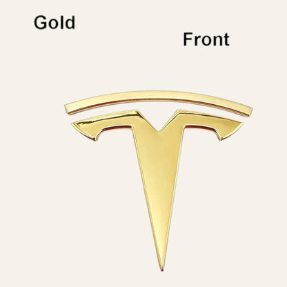 Elevate Automotive gold ABS Tesla emblem badge upgrade for Model 3 & Y. Set of 2.