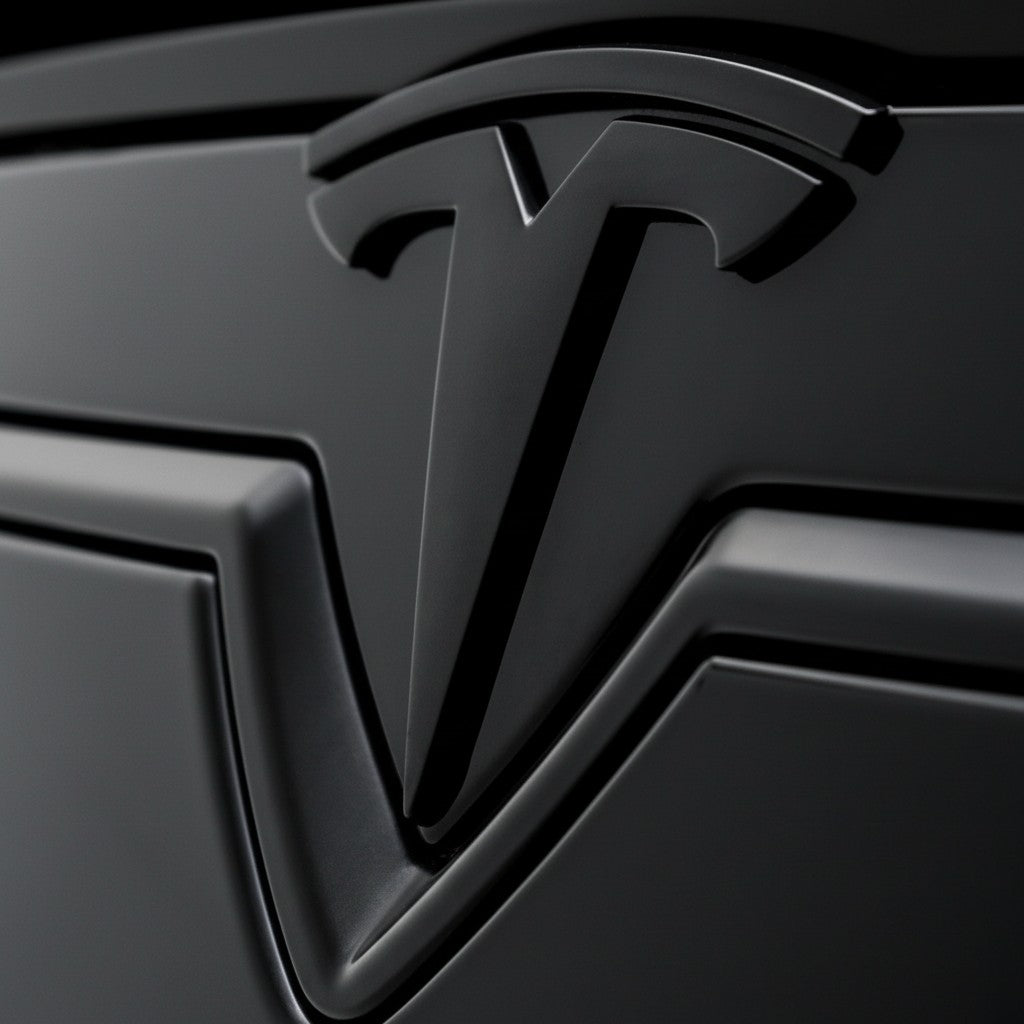 Elevate Automotive matte black ABS Tesla emblem upgrade for Model 3 and Model Y. Set of 2.