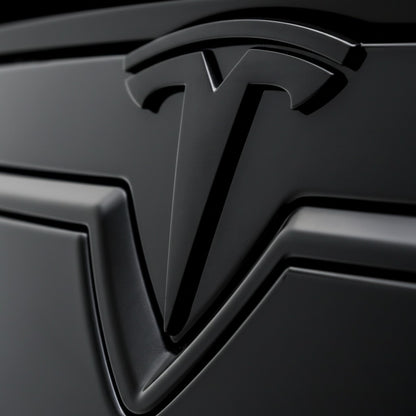 Elevate Automotive matte black ABS Tesla emblem upgrade for Model 3 and Model Y. Set of 2.