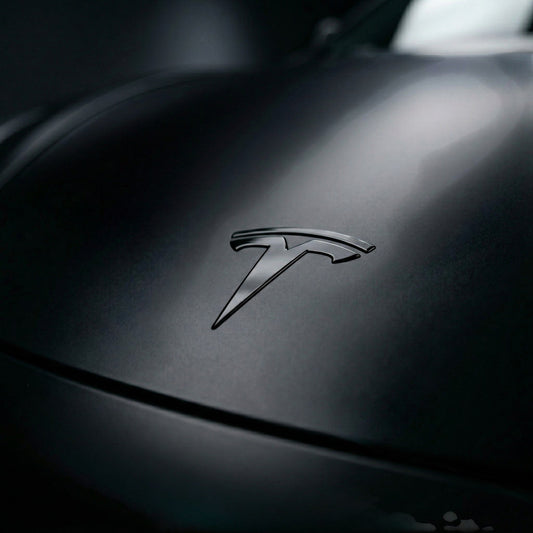 Elevate Automotive matte black ABS Tesla emblem upgrade for Model 3 & Y. Set of 2.