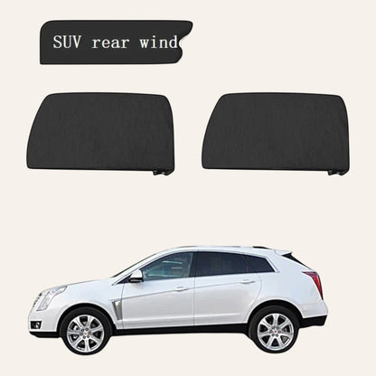Elevate Automotive set of 4 black mesh window shades for SUV rear windows, offering UV protection and privacy.