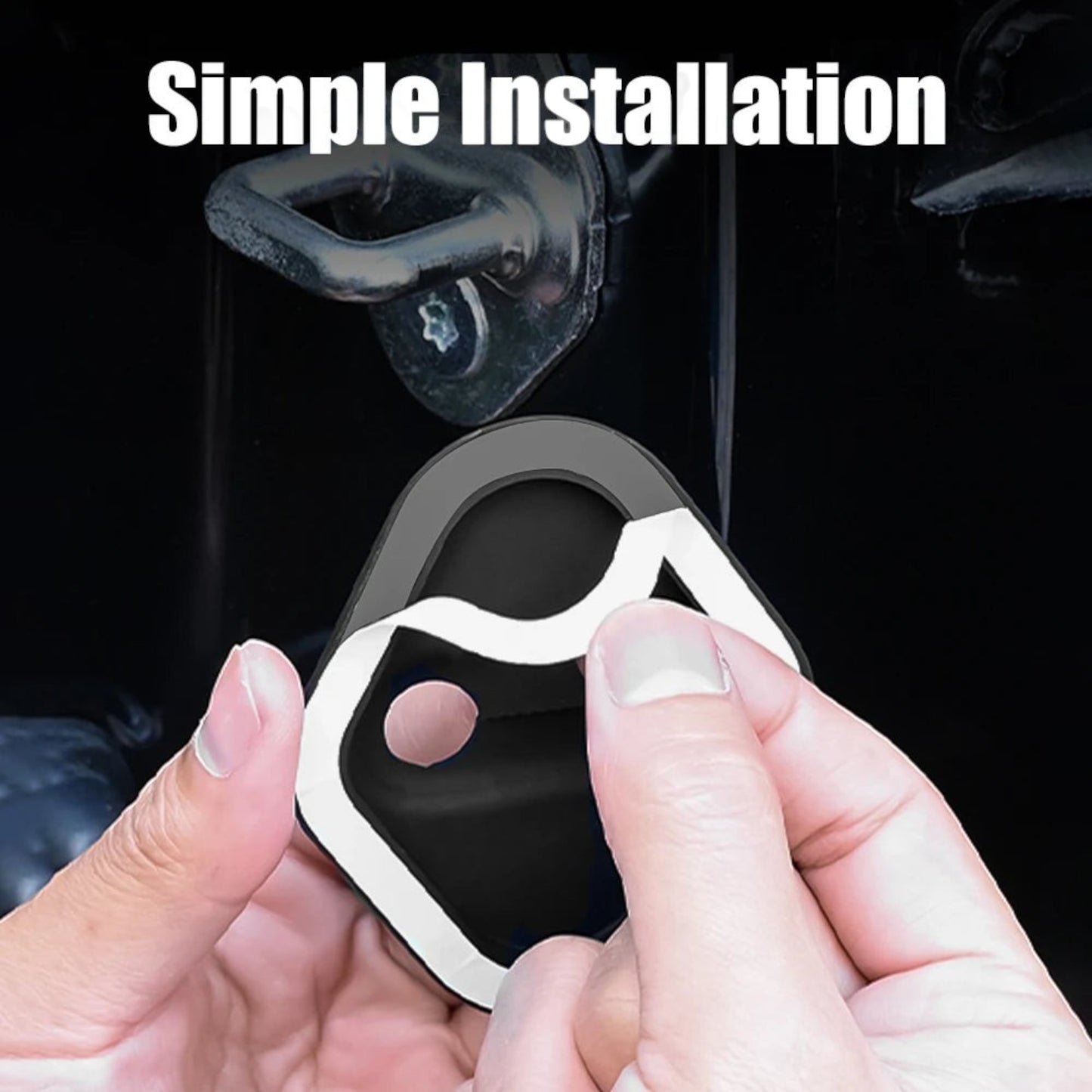 Elevate Automotive Tesla Model 3/Y black door lock cover set for protection and interior upgrade.