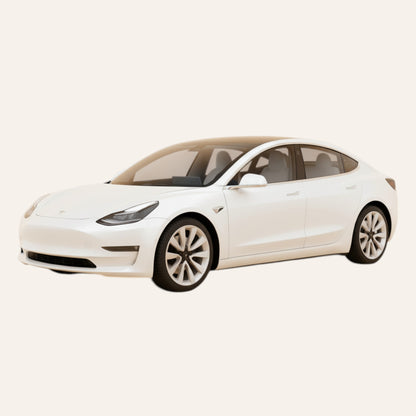 Elevate Automotive white Tesla Model 3 with tempered glass screen protector, anti-fingerprint, glare resistant.
